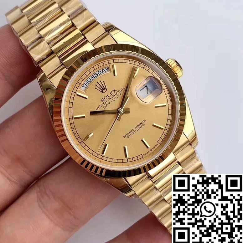 Factory Champagne M128238-0045 Day-Date EW Rolex Gold Dial Yellow 0323